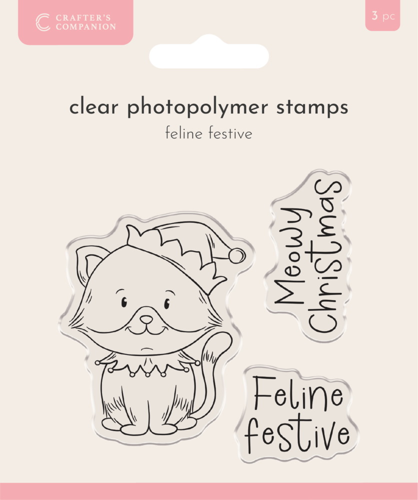 Whimsical Photopolymer Stamp Feline Festive