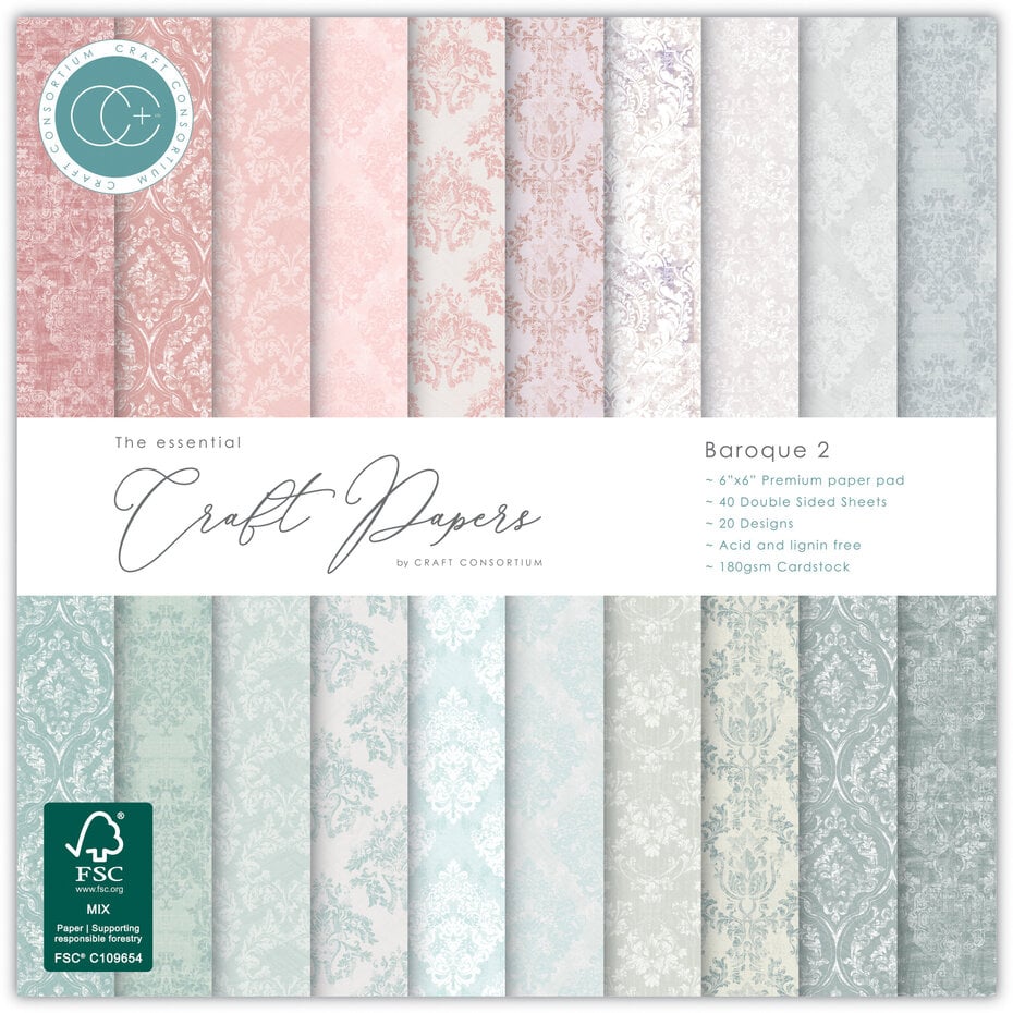 Craft Consortium - Essential Craft Papers 6x6 Inch Paper Pad Baroque 2