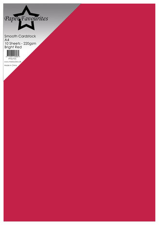 Paper Favourites - Bright Red A4 Smooth Cardstock Paper Favourites - Bright Red A4 Smooth Cardstock
