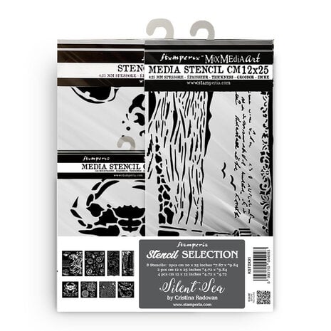Stamperia - Silent Sea Thick Stencil Assortment (8pcs) 