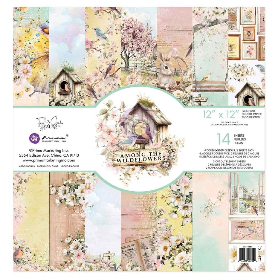 Prima Marketing - Among the Wildflowers 12x12 Inch Paper Pad