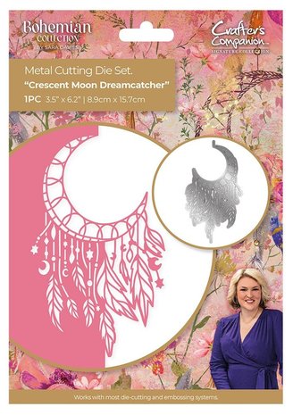 Bohemian Collection Metal Dies Crescent Moon Dreamcatcher