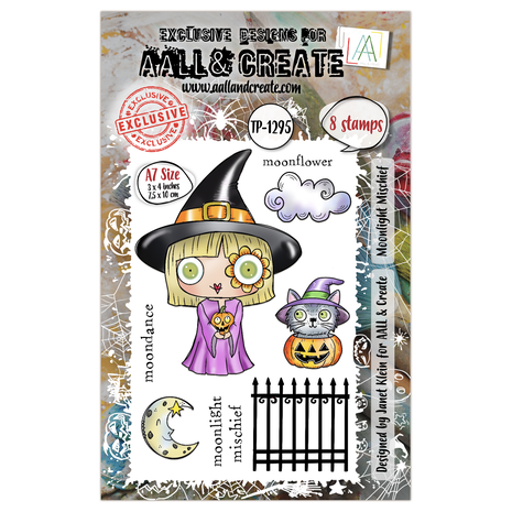 Aall and Create -Witchlets & Weirdlings A7 Stamp Set Moonlight Mischief  Aall and Create -Witchlets & Weirdlings A7 Stamp Set Moonlight Mischief