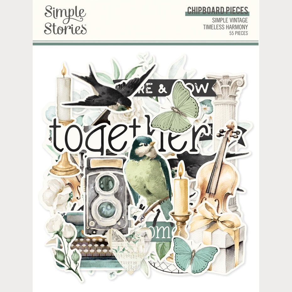 Simple Stories - Simple Vintage Timeless Harmony Chipboard Pieces