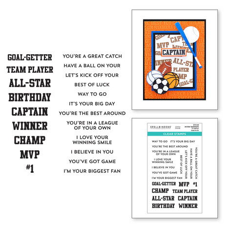 Spellbinders - All-Star Sentiments Clear Stamp