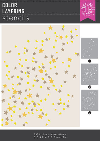 Hero Arts - Hocus Pocus Color Layering Stencils Scattered Stars