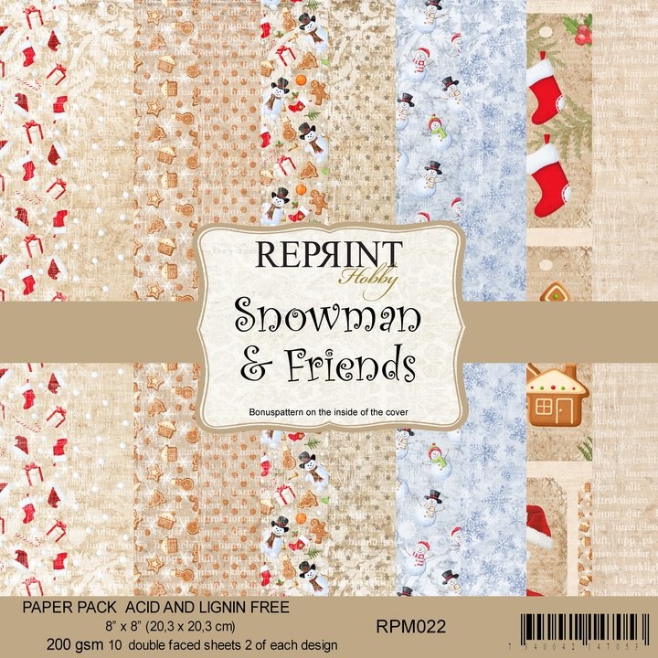 reprint-snowman-friends-8x8-inch-paper-pack-rpm022 reprint-snowman-friends-8x8-inch-paper-pack-rpm022