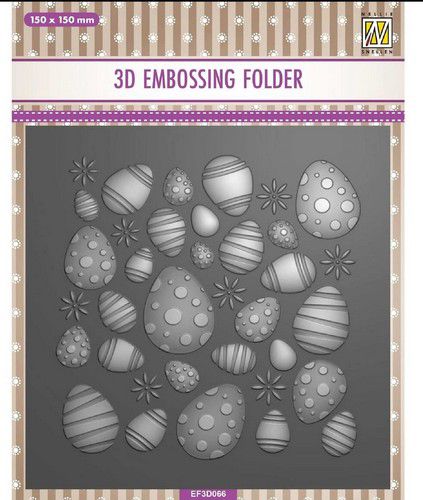 Nellie Choice 3D Embossing Folder Easter Eggs Background