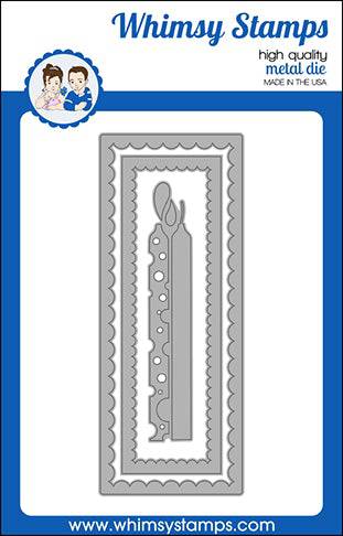 Whimsy Stamps - Slimline Birthday Scallops Die Whimsy Stamps - Slimline Birthday Scallops Die