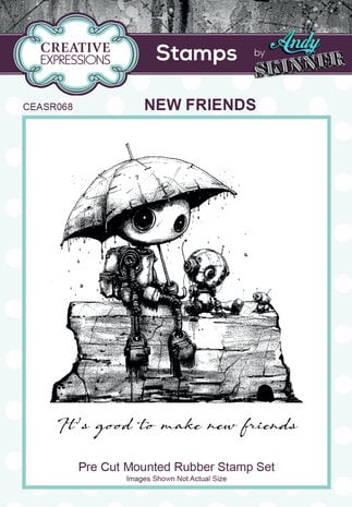 Creative Expressions Andy Skinner Pre-Cut Rubber Stamp Botology New Friends Creative Expressions Andy Skinner Pre-Cut Rubber Stamp Botology New Friends
