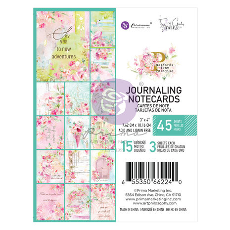 Prima Marketing - Postcards from Paradise 3x4 Journaling Cards