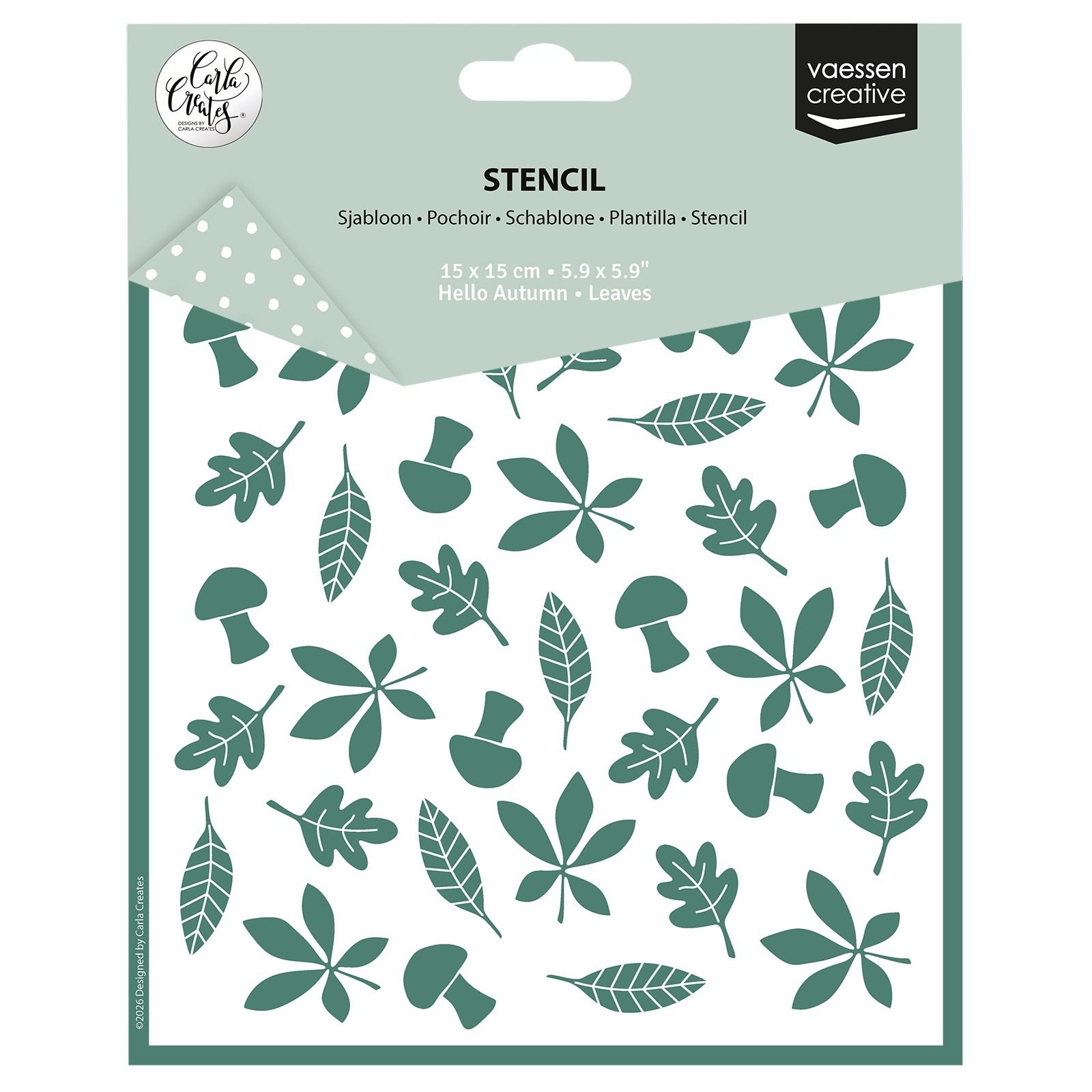 Vaessen Creative • Schablone by Carla Creates Leaves 15x15cm