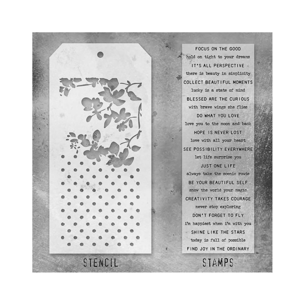 Tim Holtz Mixed-Media Stamps & Stencil Set -   Set #13