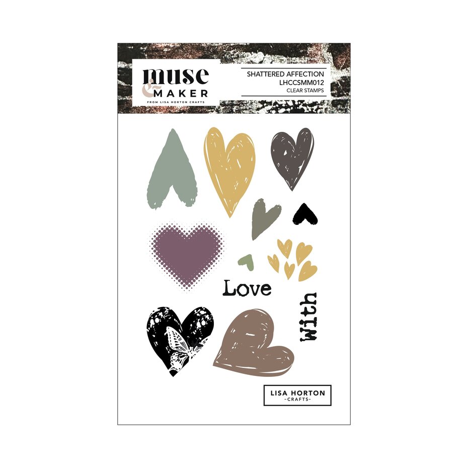 Lisa Horton Crafts - Muse & Maker A6 Clear Stamp Set Shattered Affection