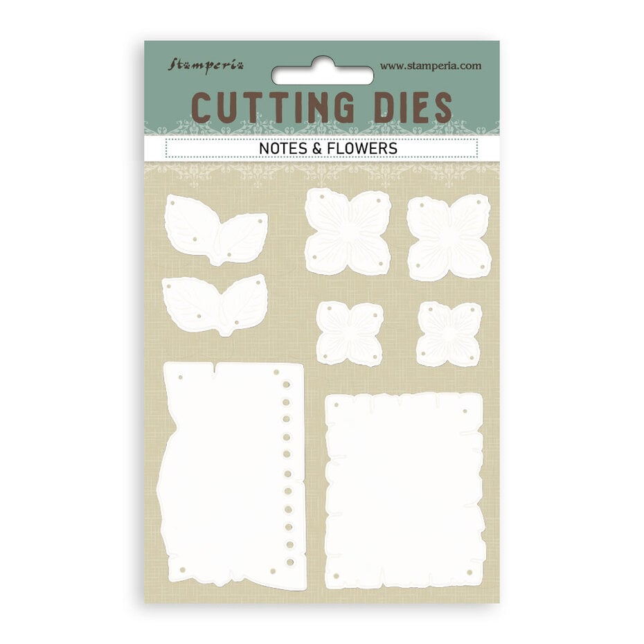 Stamperia - Quiet Days A6 Cutting Dies Notes and Flowers