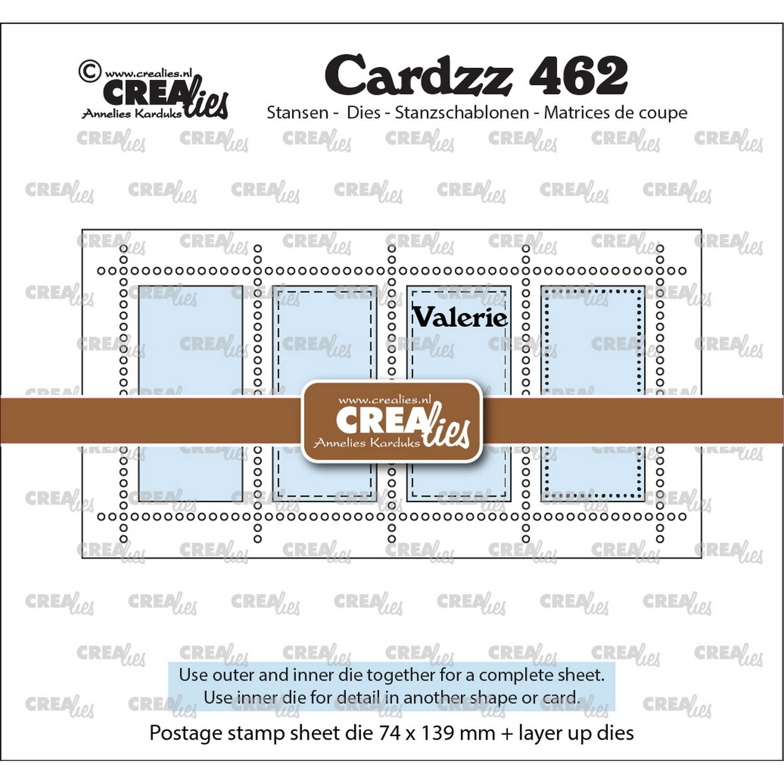 Crealies • Cardzz Cutting Die Mini Slimline Postage Stamp Sheet