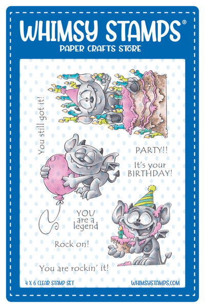 Whimsy Stamps - Gargoyle Birthday Clear Stamps