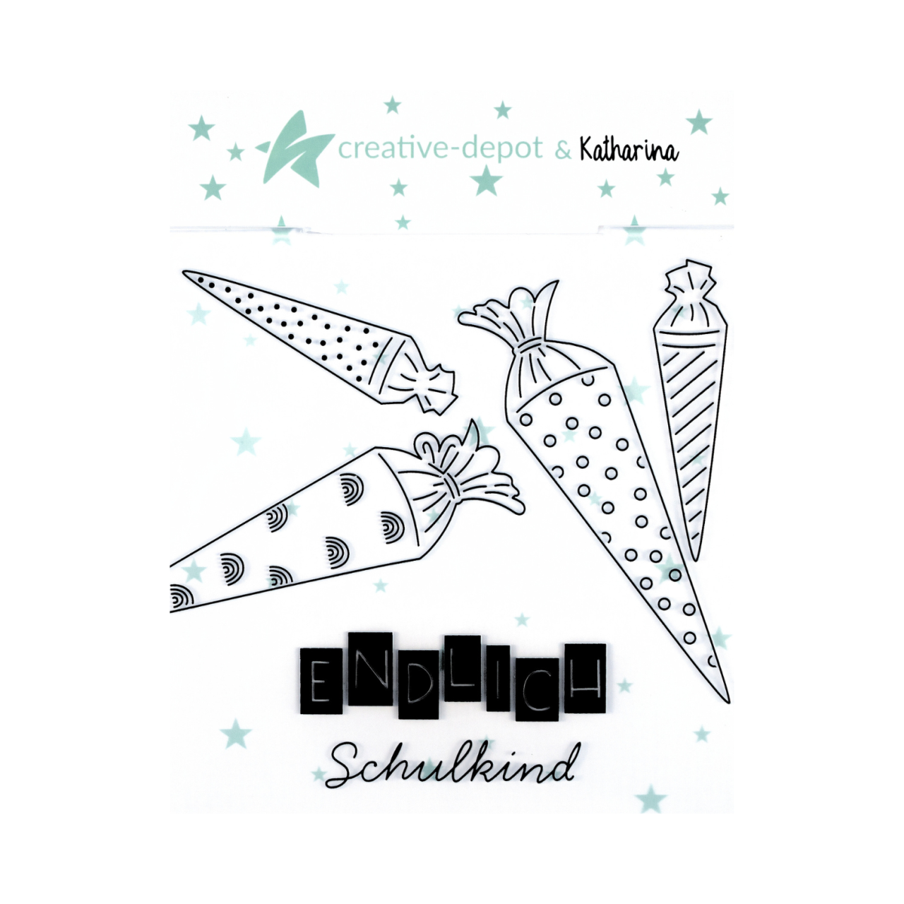 Creative Depot - Prägefolder - Endlich Schulkind - 15 x 15 cm