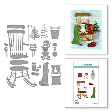 Spellbinders - Country Christmas Geätzte Stanzformen Weihnachtsschaukelstuhl