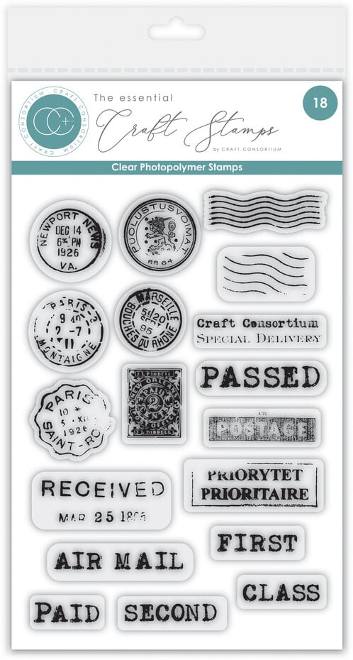 Craft Consortium - The Collector A6 Clear Photopolymer Stamp Set Postage