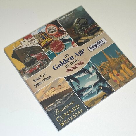 IndigoBlu - The Golden Age of Travel 6x6 Inch Ephemera Paper Book