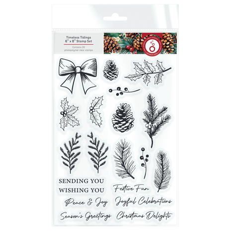 Tonic Studios - Timeless Tidings 6x8 Inch Stamp Set (20pcs)