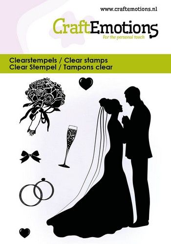 CraftEmotions clearstamps 6x7cm - Brautpaar und Accessoires