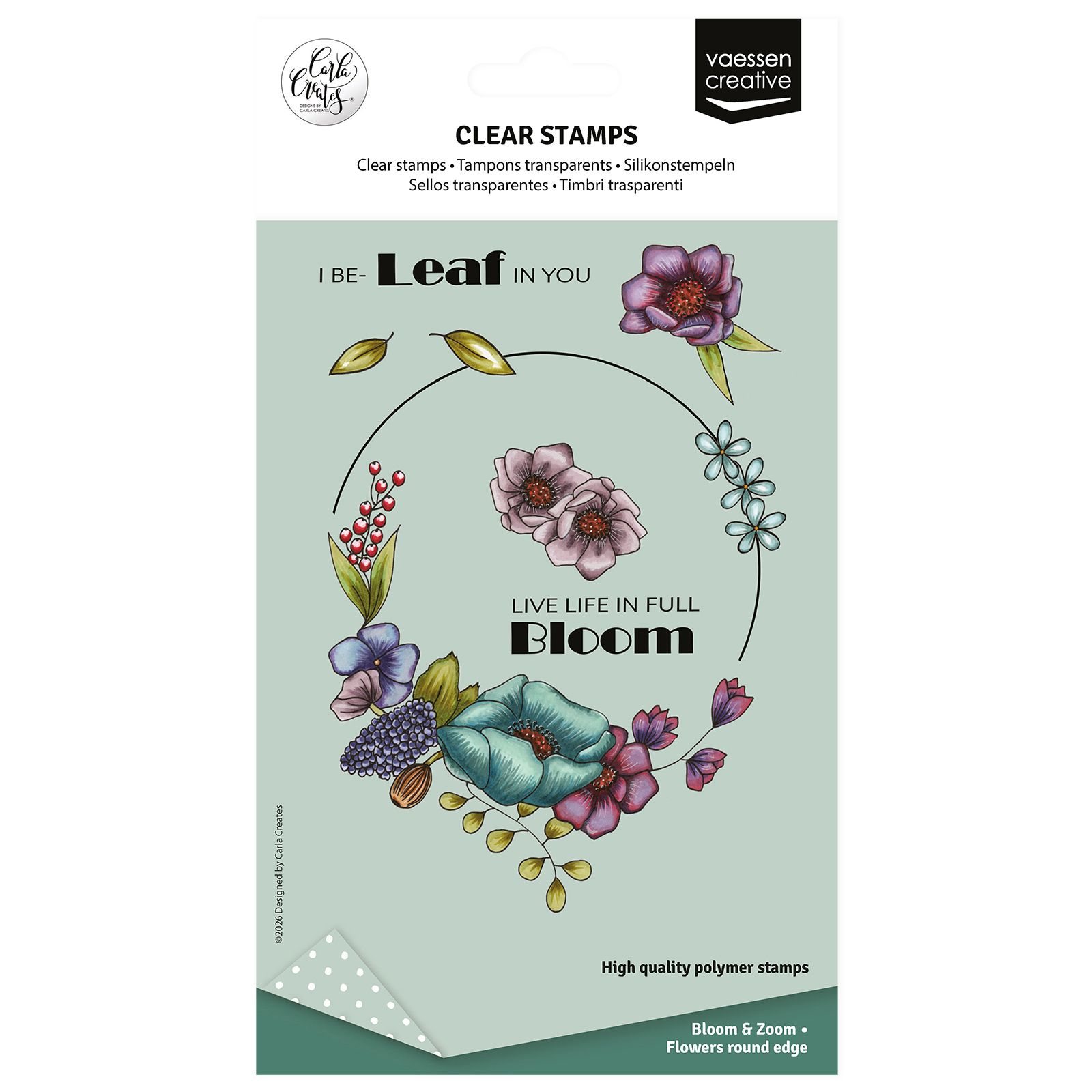 Vaessen Creative • Clear Stamps by Carla Creates Flowers Round Edge 14pcs