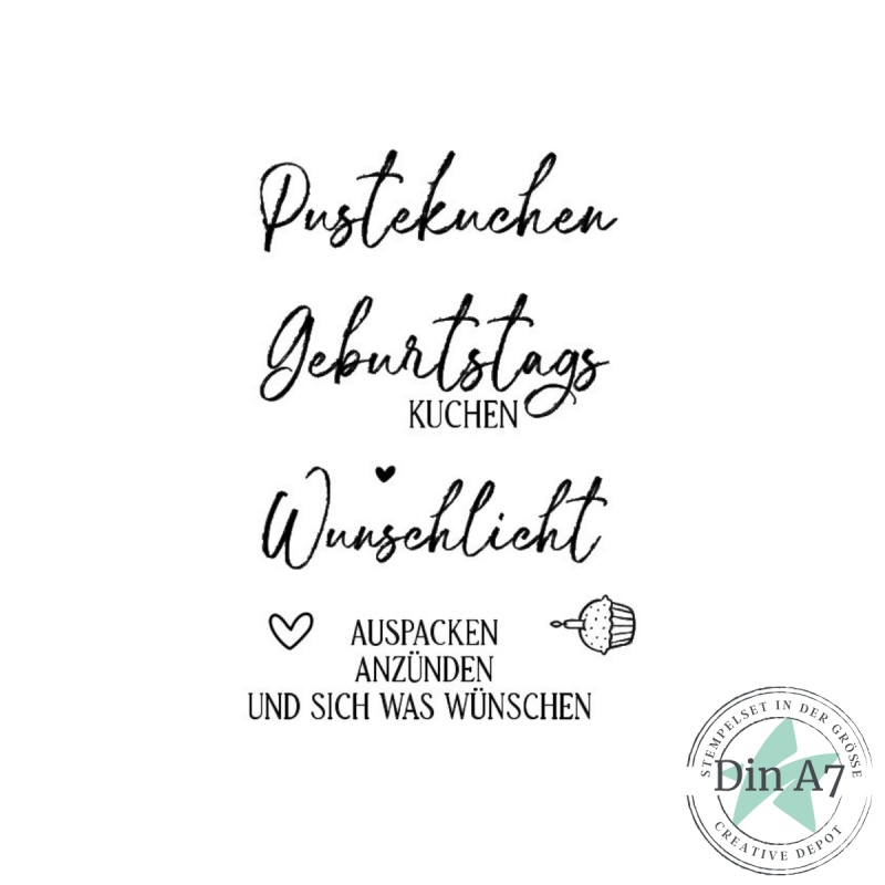 Creative Depot - Stempelset - Kartentexte - Pustekuchen 