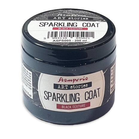 Stamperia -  Art Stories Texture Paste Sparkling Coat Black Texture 200ml