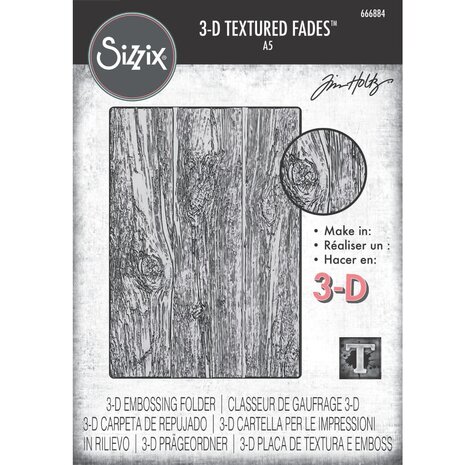 Sizzix • 3D Texture Fades by Tim Holtz A5 Lumber Large
