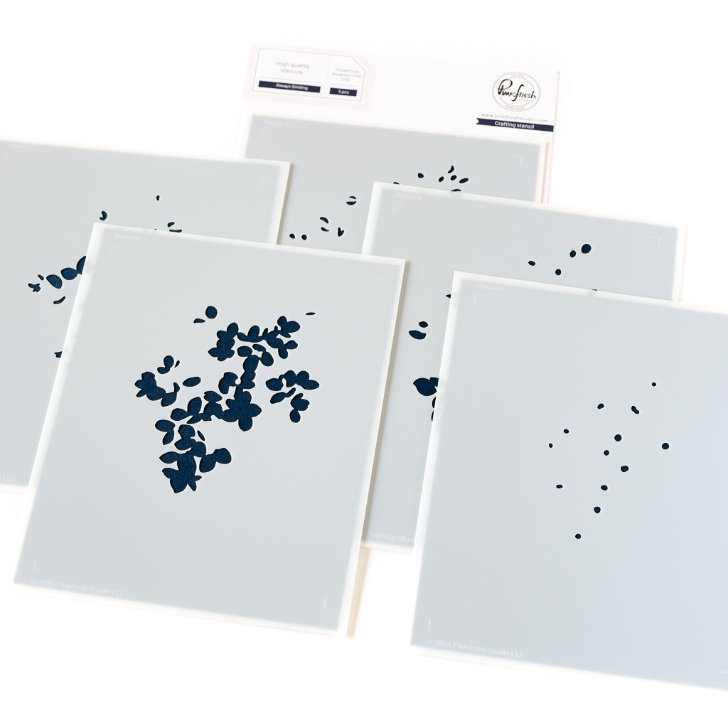 Pinkfresh Studio Stencils -  Always Smiling stencil