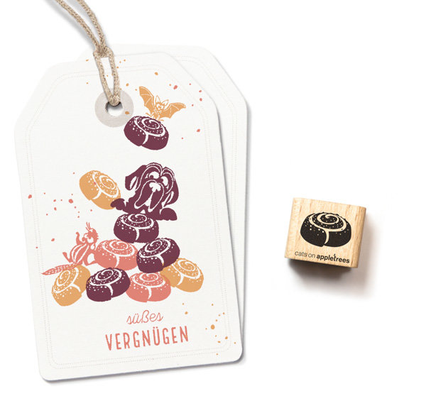 cats on appletrees - Ministempel Zimtschnecke