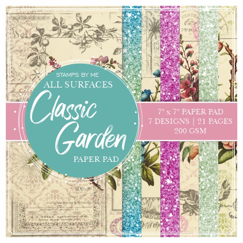 STAMPS BY ME - ALL SURFACES - CLASSIC GARDEN - 7 X 7 PAPER PAD - 110624D