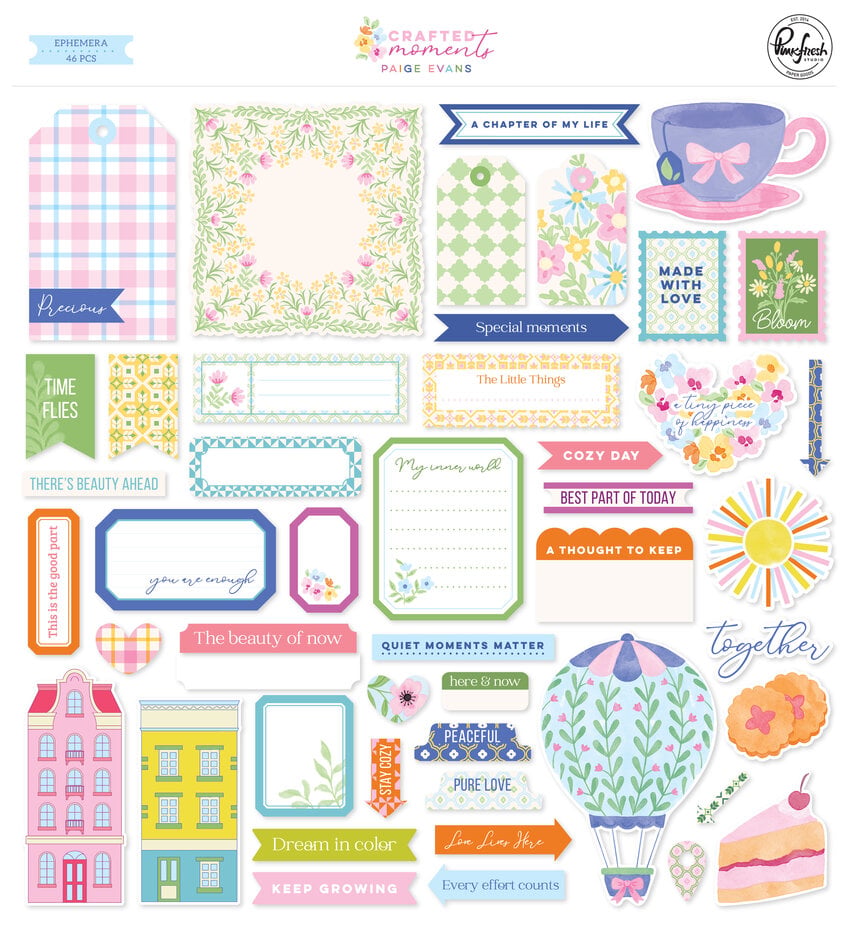 PinkFresh Studio - Crafted Moments Ephemera (46pcs) by Paige Evans