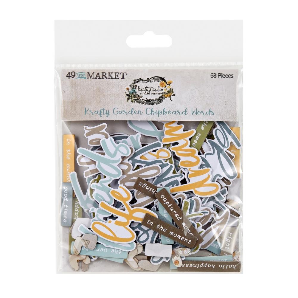 49 And Market Chipboard Set - Words, Krafty Garden 