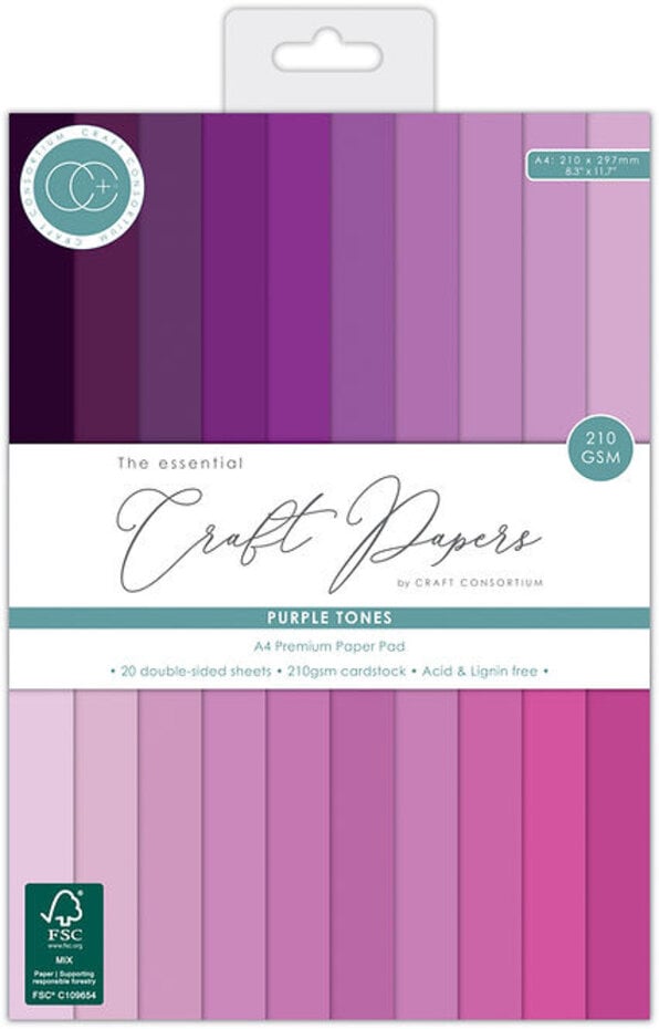 Craft Consortium - The Essentials A4 Premium Cardstock Pad Green Tones