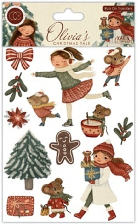 Craft Consortium - Olivia's Christmas Tale Premium Rub-on Transfers Set (2pcs)
