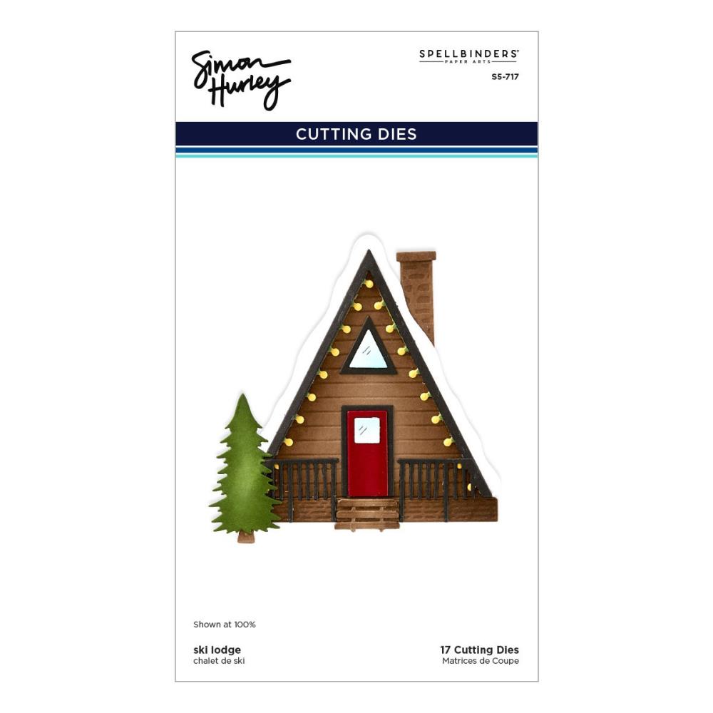 Spellbinders - Ski-Son's Greetings, Ski Lodge - Etched Dies by Simon Hurley 