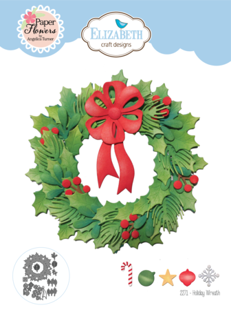 Elizabeth Craft  - Festive Holly Die Holiday Wreath