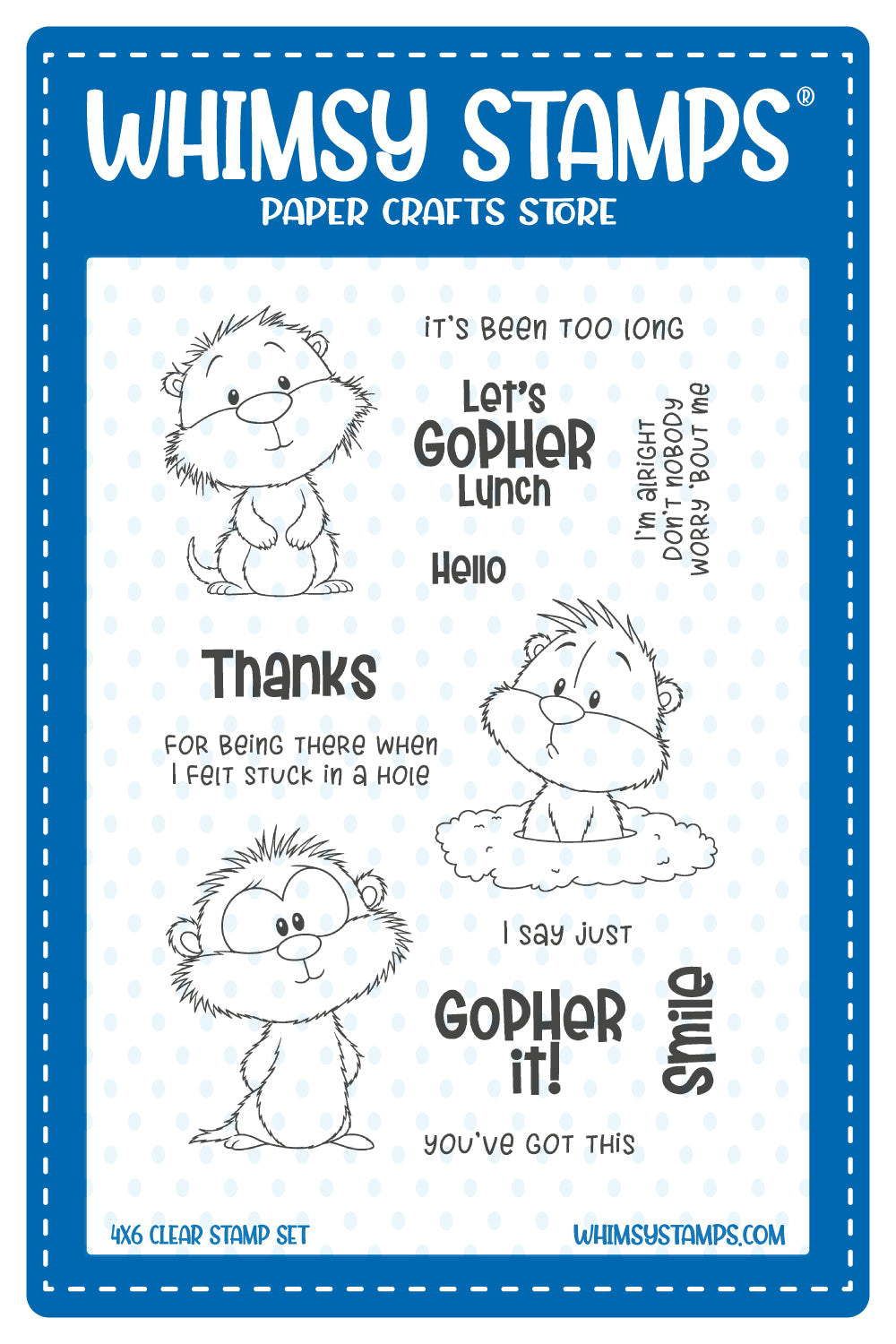 Whimsy Stamps - Gopher It! Clear Stamps