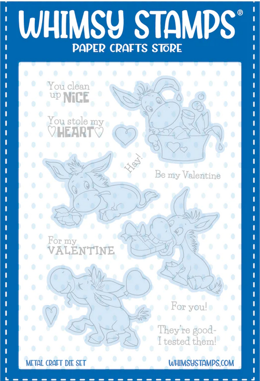 Whimsy Stamps - Donkey Love Outlines Die Set Whimsy Stamps - Donkey Love Outlines Die Set