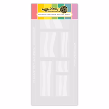 Waffle Flower - Postage Collage Slimline Wavy Lines Stencil