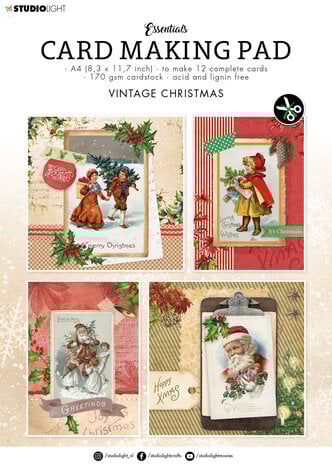 Studio Light - Vintage Christmas A4 Card Making Pad Essentials nr.10