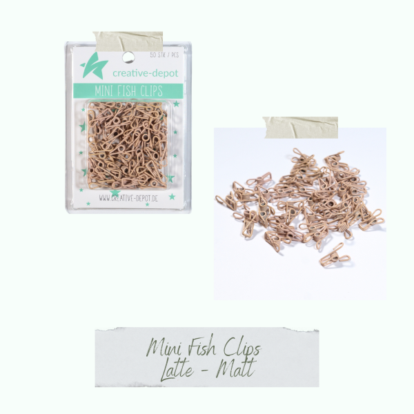 Creative Depot - Mini Fish Clip - Latte - Matt - 50 Stück 