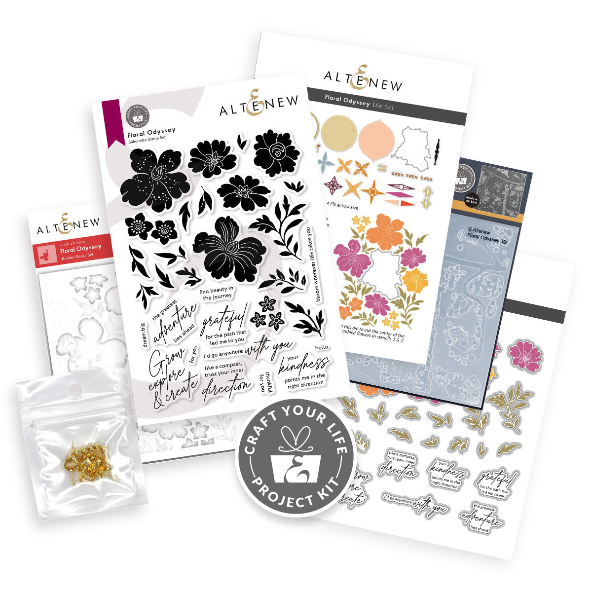 Altenew - Craft Your Life Project Kit: Floral Odyssey & Add-on Die Bundle 