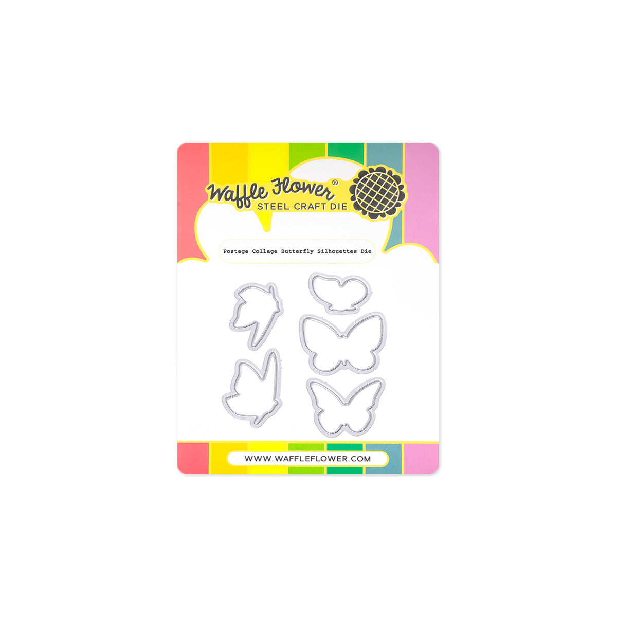 Waffle Flower -Postage Collage Butterfly Silhouettes Die