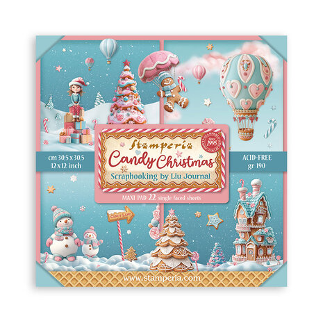 Stamperia - Candy Christmas 12x12 Inch Paper Pack Maxi (Single Face)