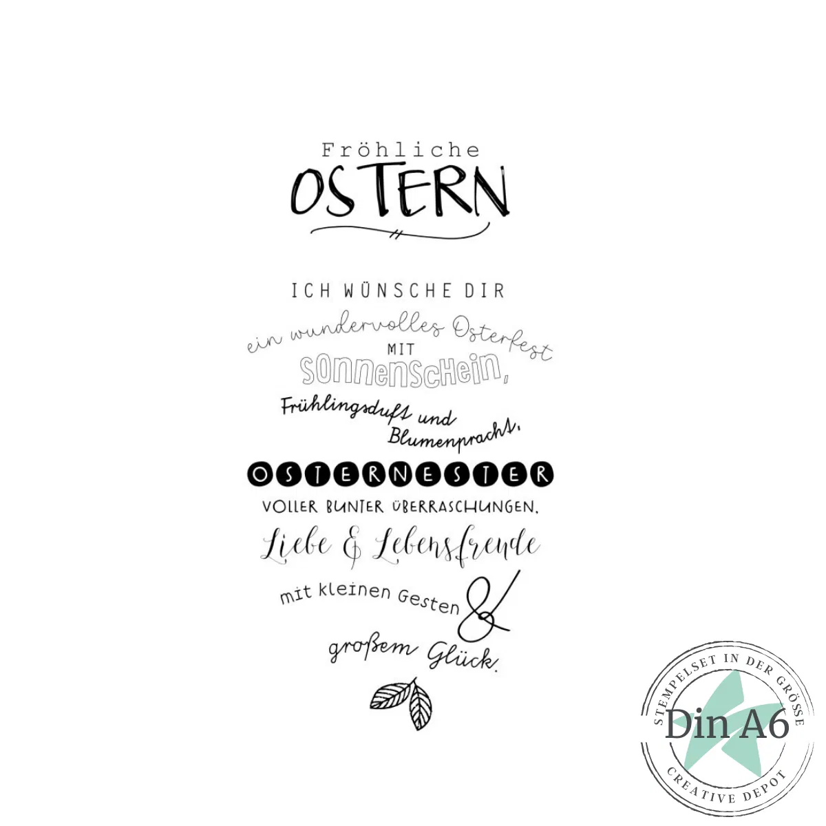 Creative Depot - Stempelset - Kartentext Fröhliche Ostern