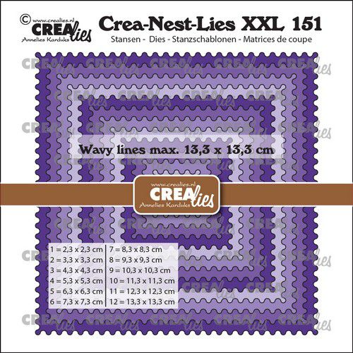 Crealies Crea-Nest-Lies XXL-Quadrate mit gewelltem Rand